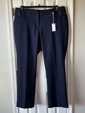 NWT Lane Bryant The Allie Trouser Pant Navy Blue Plus Size 24L Long Length Tall